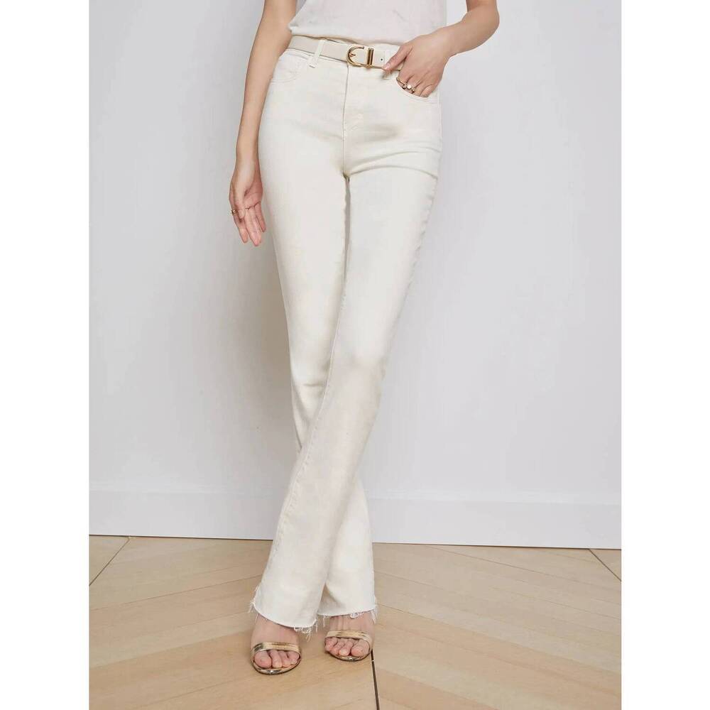 NEW L'AGENCE ruth straight leg jeans in vintage white - Picture 1 of 4
